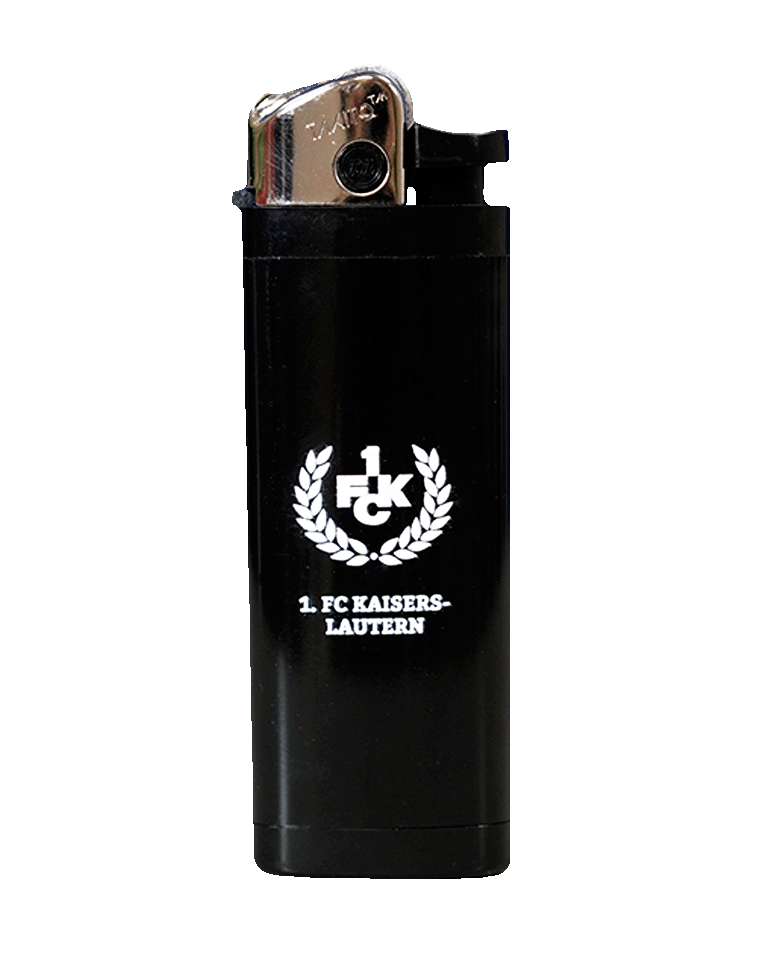 Feuerzeug Logo im Lorbeerkranz schwarz