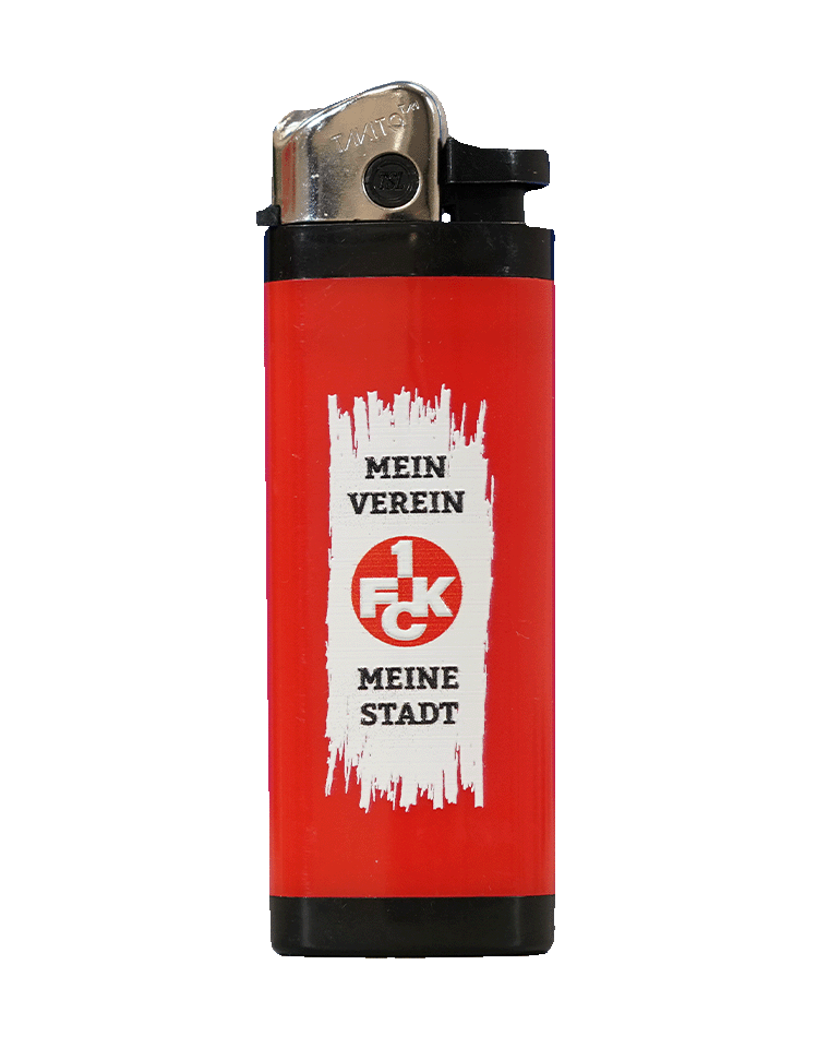 Feuerzeug mein Verein/meine Stadt rot