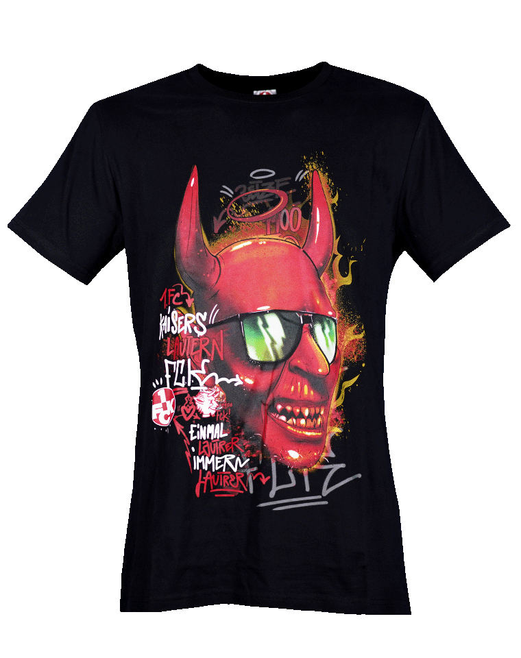 T-Shirt Teufelskopf schwarz