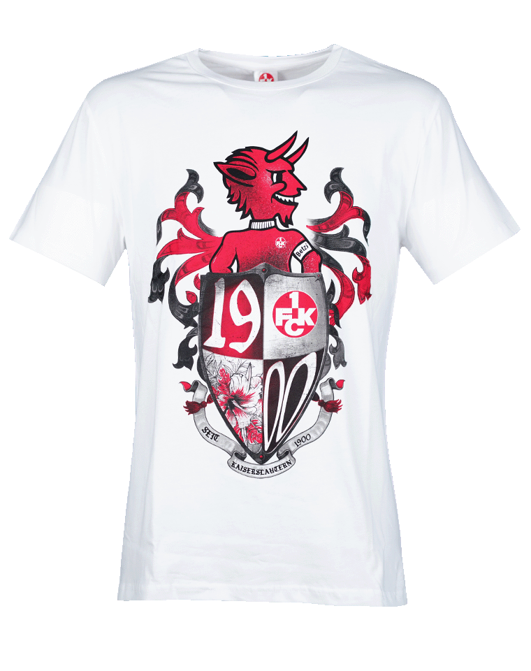 T-Shirt Teufel mit Wappen weiß