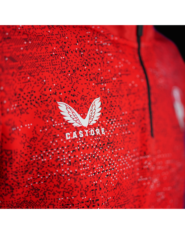 Trainingstop 1/4-Zipper 24/25 rot meliert 3XL