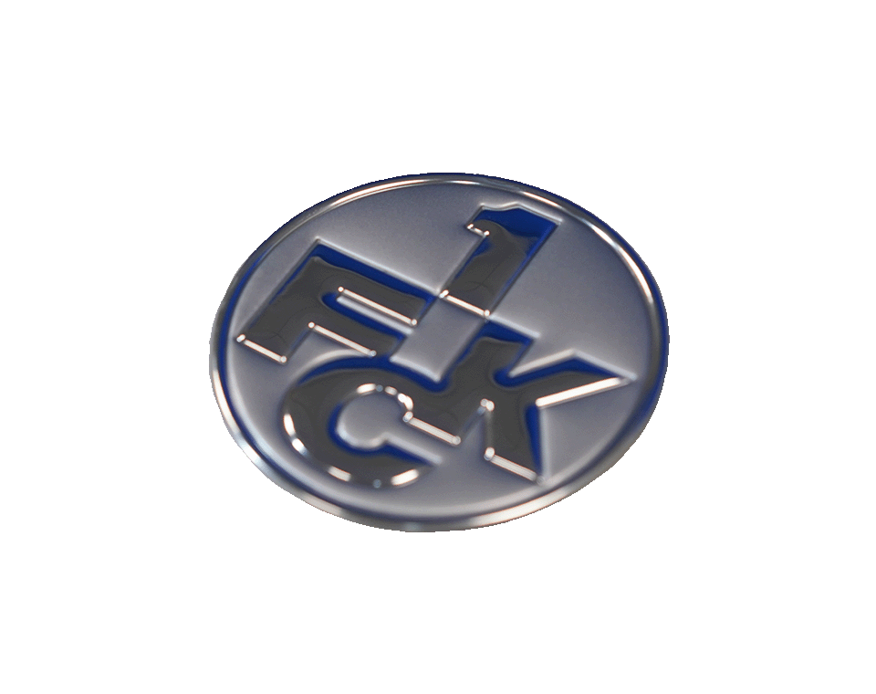 Aufkleber Chrom Logo silber