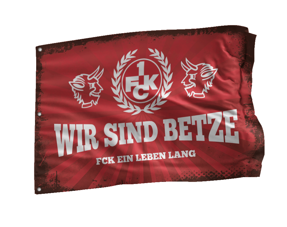 Hissfahne "Wir sind Betze" rot/schwarz