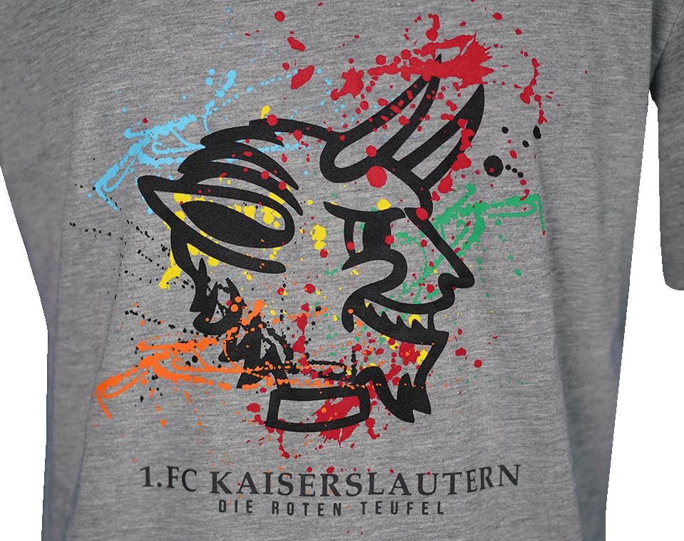 T-Shirt Teufelskopf grau 3XL