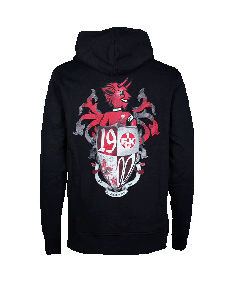 Hoodie Teufel mit Wappen Rückenprint